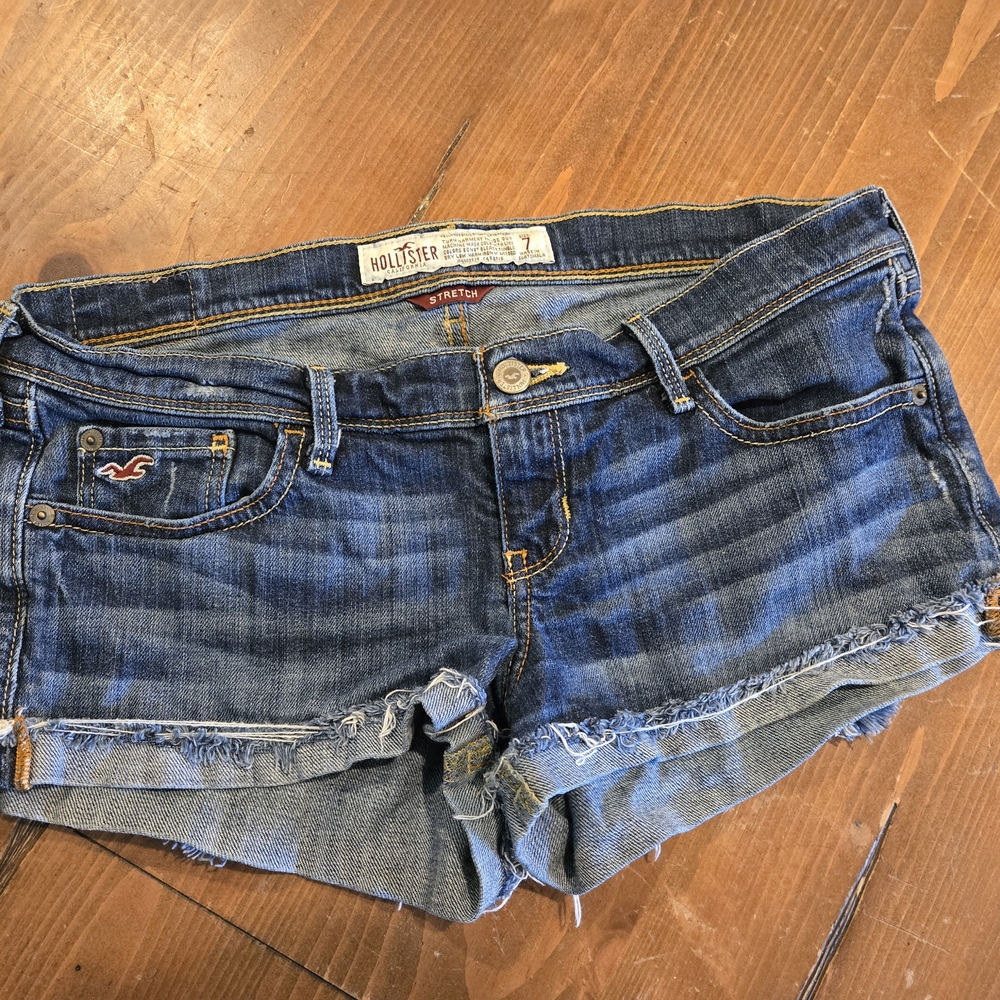 Hollister Women's Dark Blue Jean Shorts